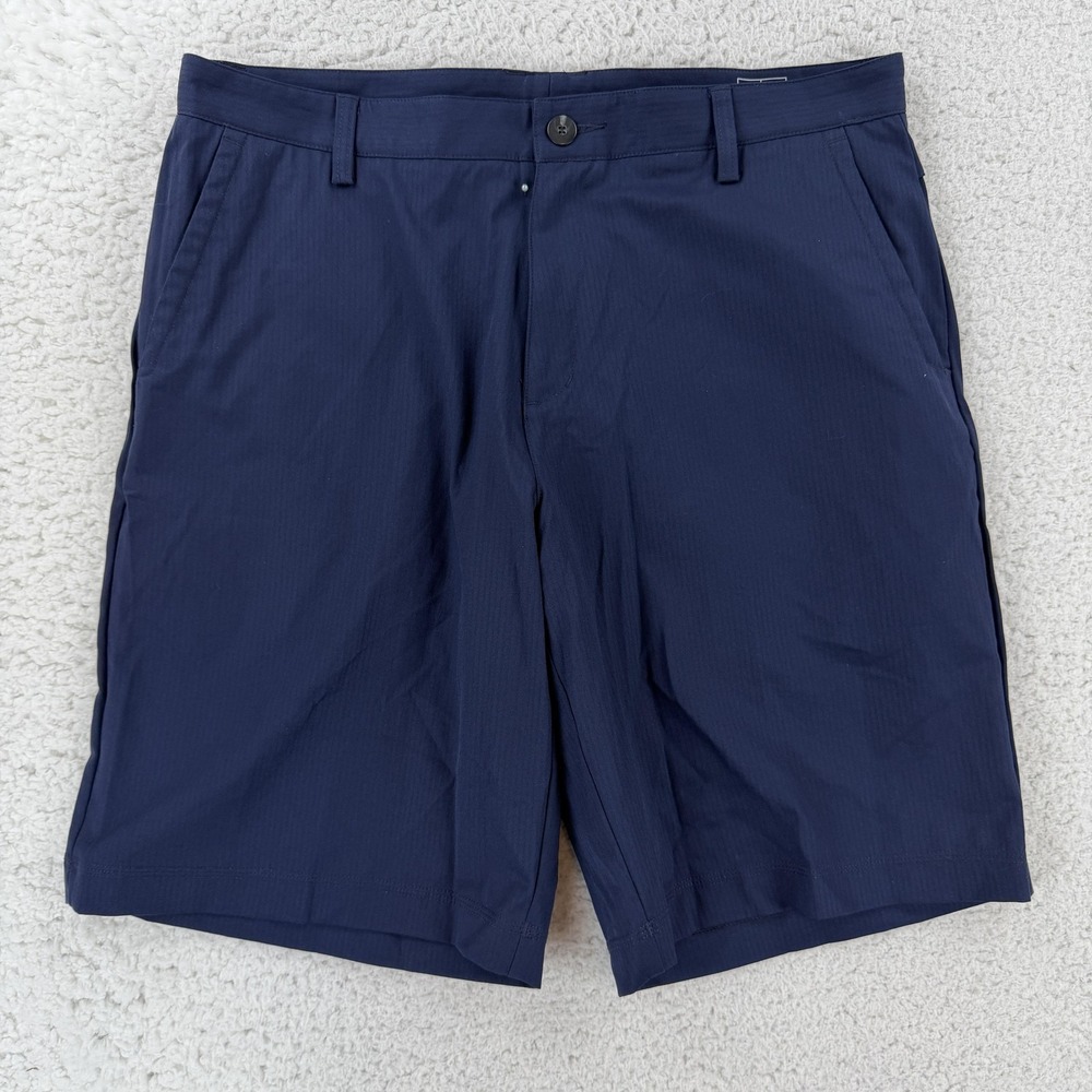 Adidas ClimaCool Golf Shorts Mens 34 Blue 10 Inseam 3 Stripe Stretch P78171